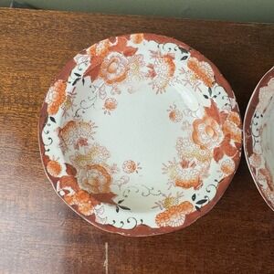 Set Of hand painted Japanese flower antique Bowls  5 1/2"